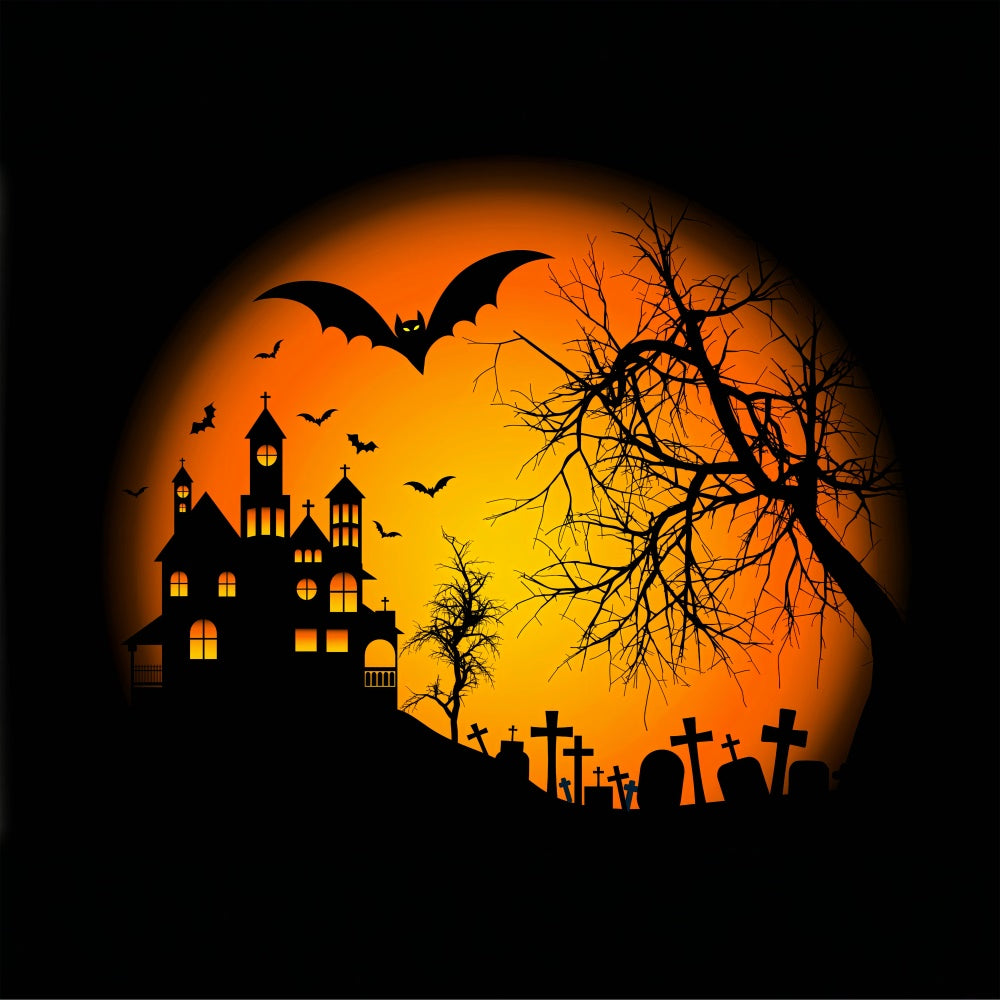 Dämmerung über Haunted Hill Halloween Hintergrund BRP8-233