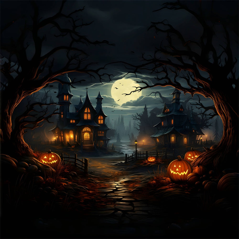 Gespenstischer Weg zum Spukhaus Halloween Hintergrund BRP8-243