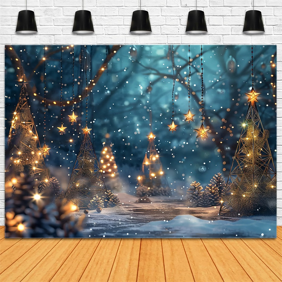 Weihnachten Enchanted Forest Lights Hintergrund BRP8-25