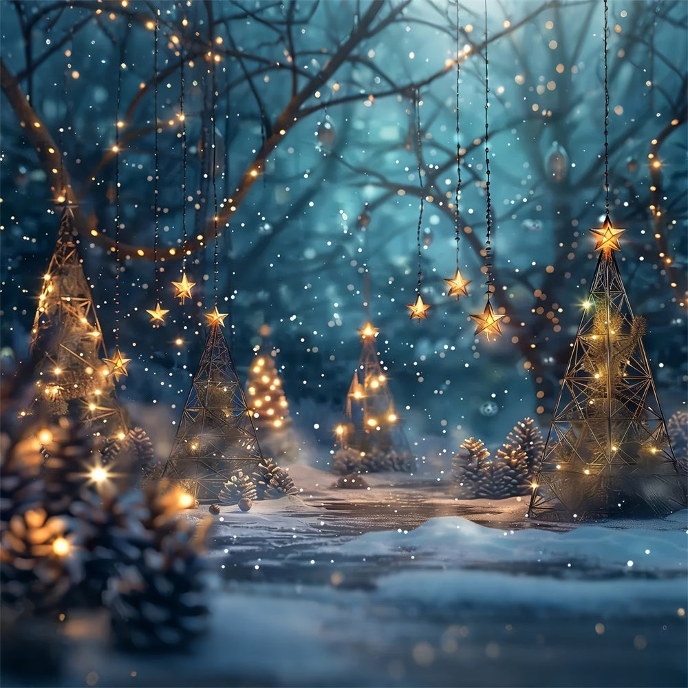 Weihnachten Enchanted Forest Lights Hintergrund BRP8-25
