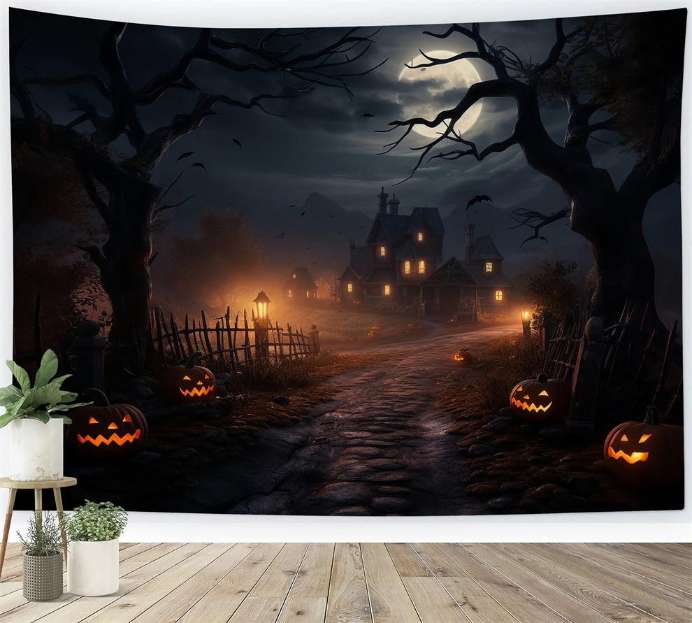 Düstere Halloween Nacht Spukhaus Hintergrund BRP8-261