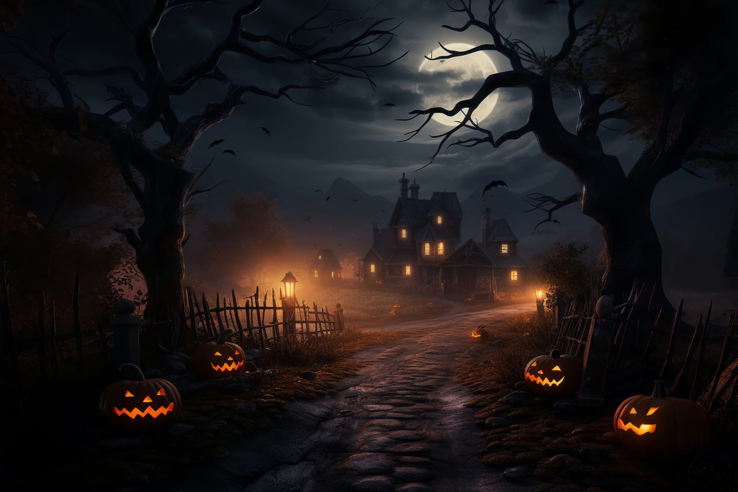 Düstere Halloween Nacht Spukhaus Hintergrund BRP8-261