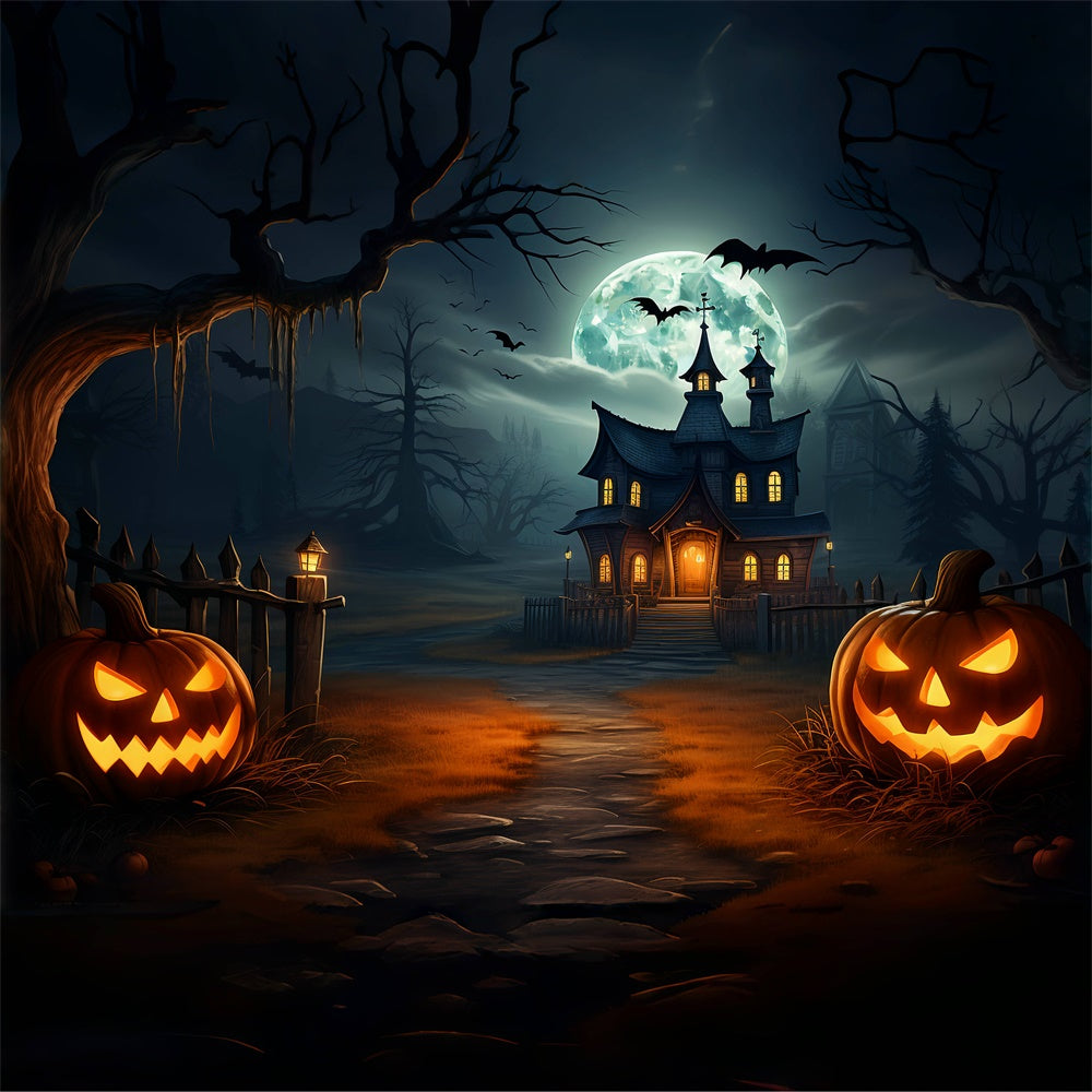 Gespenstische Halloween Nacht Halloween Dorf Hintergrund BRP8-263