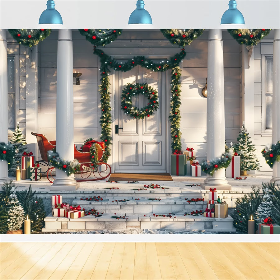 Weihnachtliche klassische Veranda Hintergrund BRP8-32