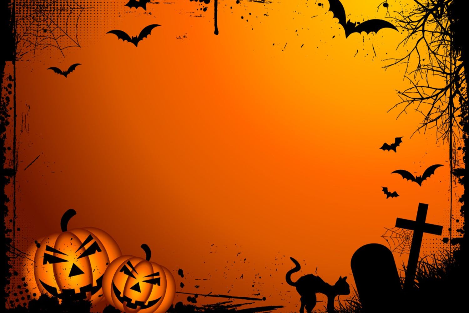 Gruselige Kürbisse und Friedhof Halloweenkulisse BRP8-328