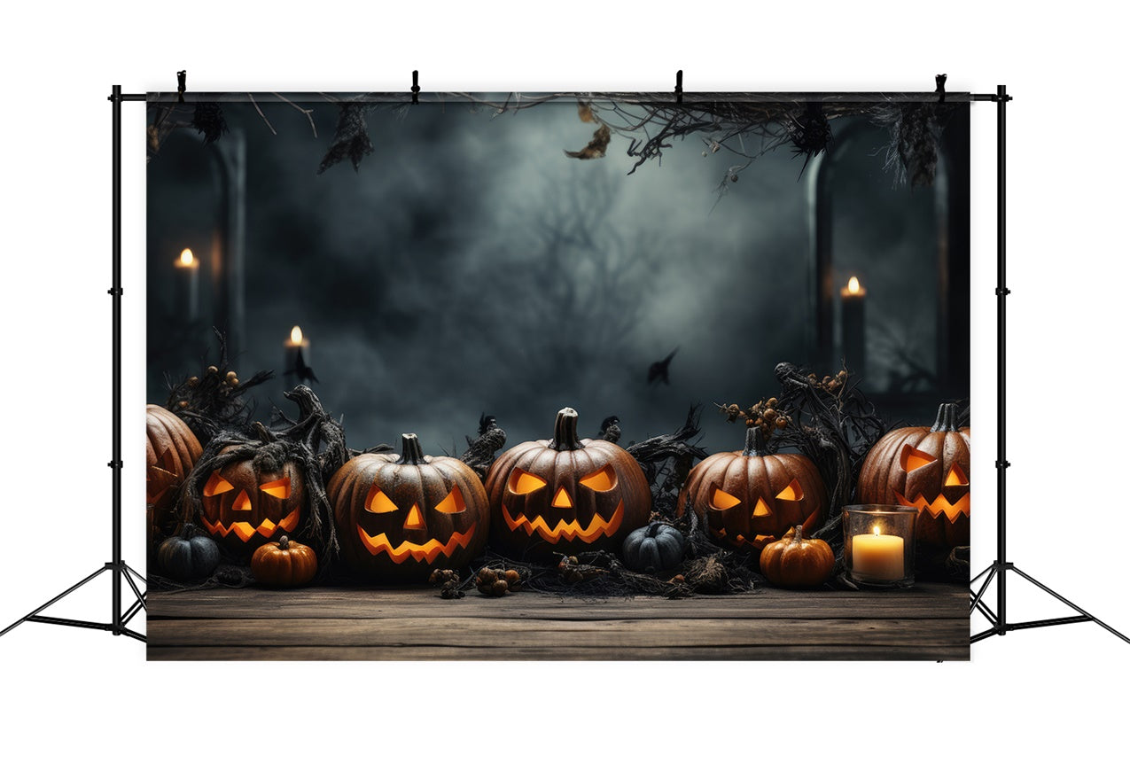 Halloween-Kürbisse und neblige Wälder BRP8-332