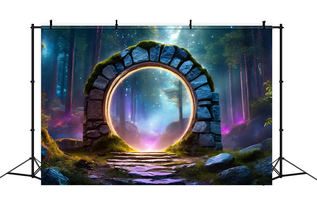 Mystisches Tor zur Fantasiewelt Halloween-Hintergrund BRP8-338