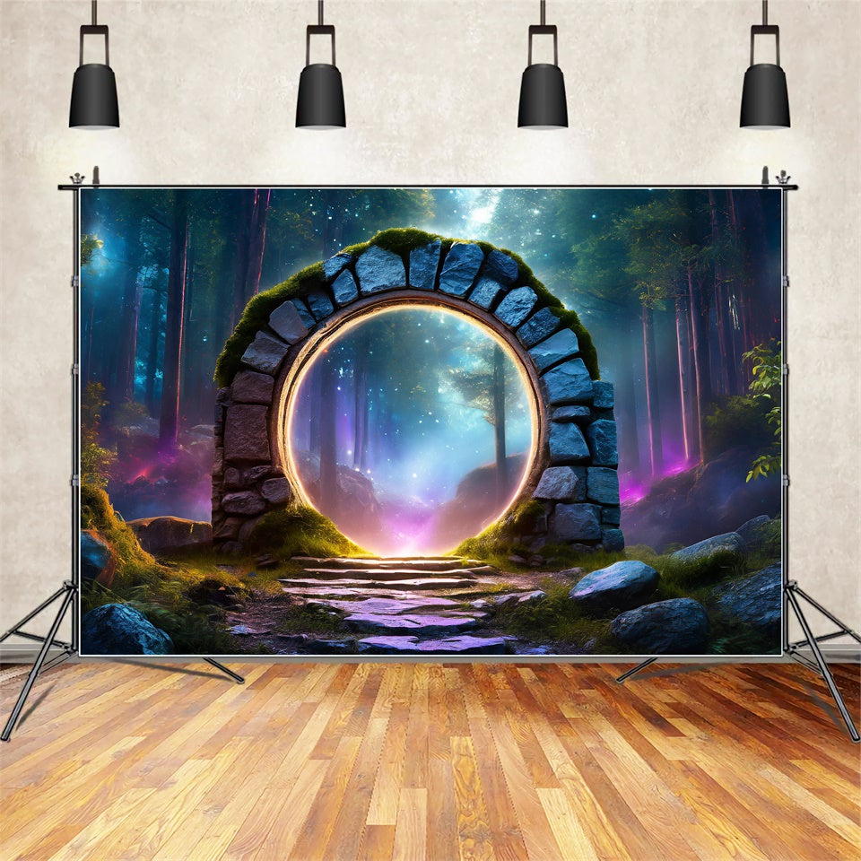 Mystisches Tor zur Fantasiewelt Halloween-Hintergrund BRP8-338