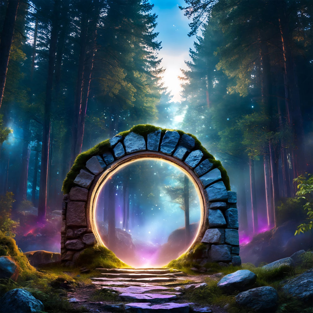 Mystisches Tor zur Fantasiewelt Halloween-Hintergrund BRP8-338