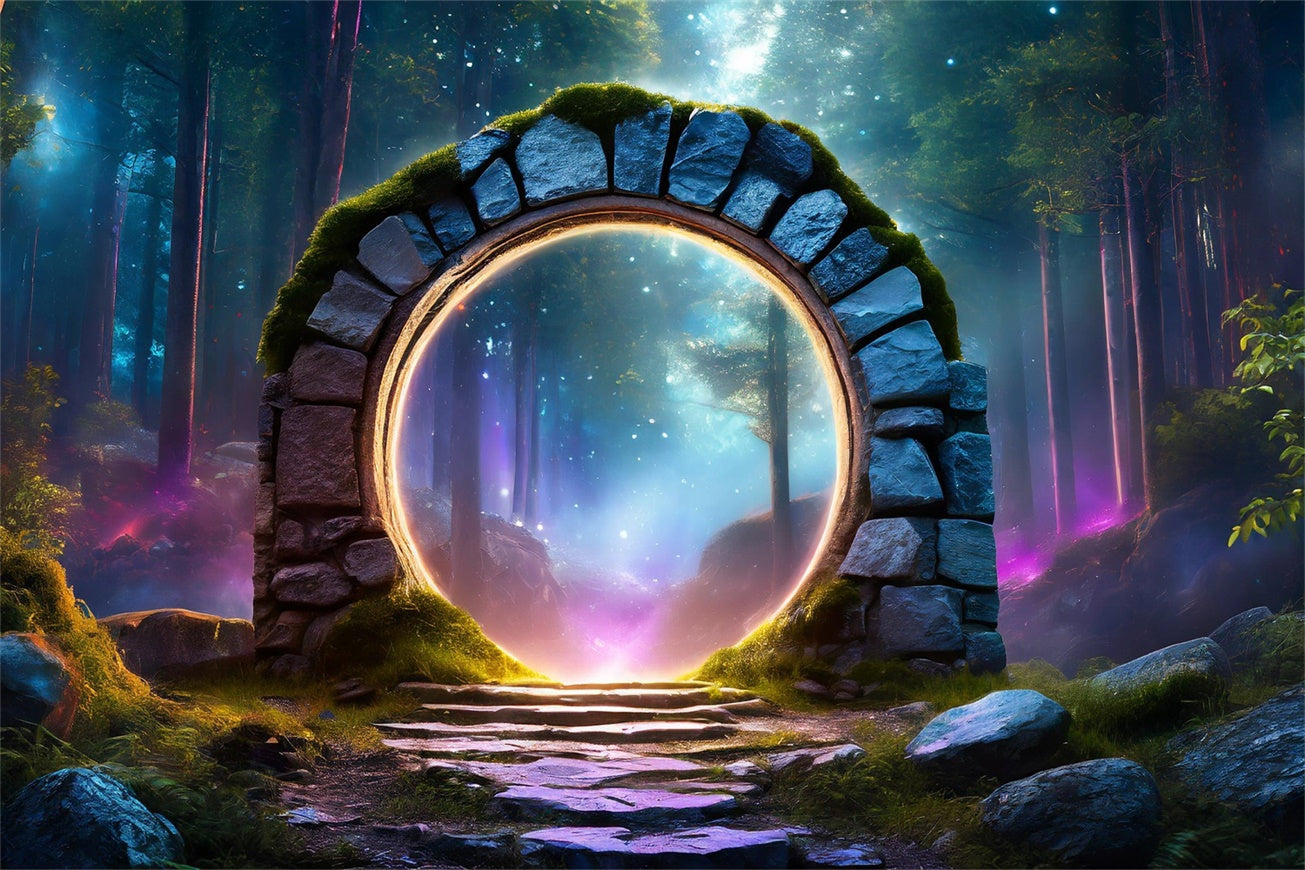 Mystisches Tor zur Fantasiewelt Halloween-Hintergrund BRP8-338