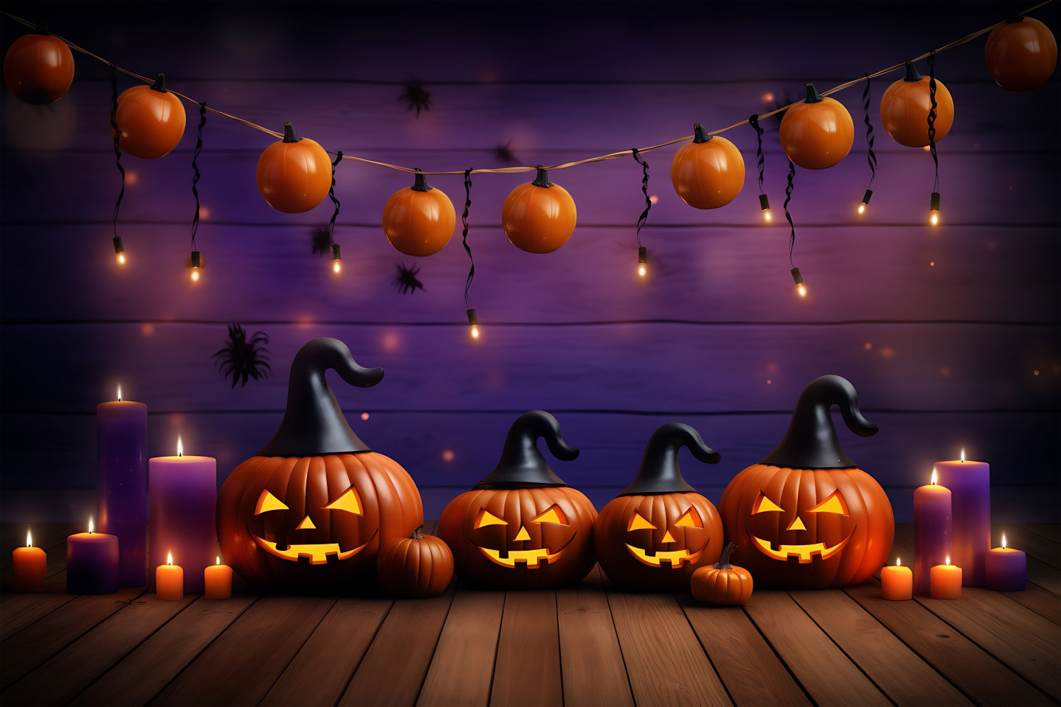 Hexenhut Jack-O'-Lantern Halloween-Hintergrund BRP8-344
