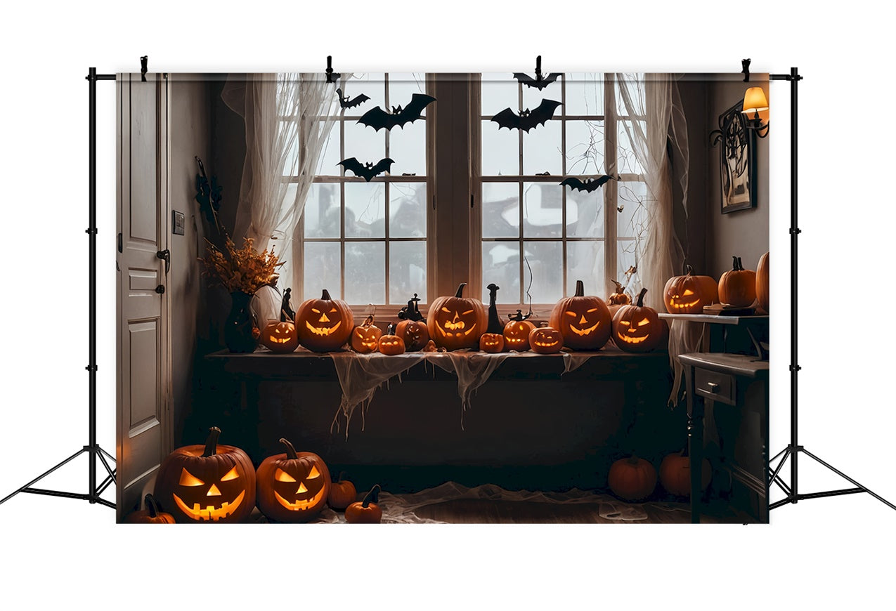 Fledermäuse und Kürbisse Halloween Fenster Kulisse BRP8-345