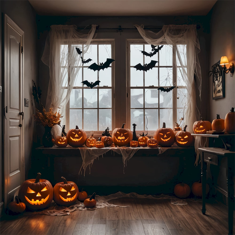 Fledermäuse und Kürbisse Halloween Fenster Kulisse BRP8-345