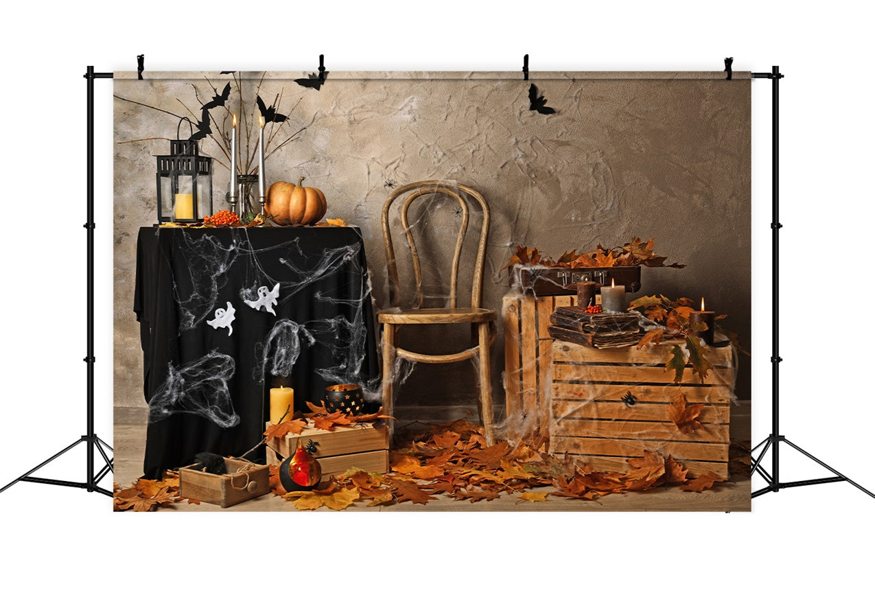 Herbstblätter und Kerzen Halloween-Hintergrund BRP8-353