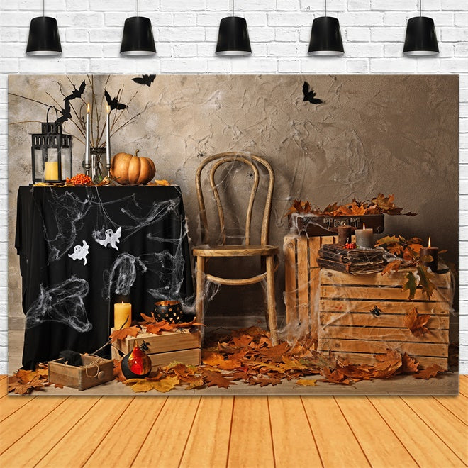 Herbstblätter und Kerzen Halloween-Hintergrund BRP8-353