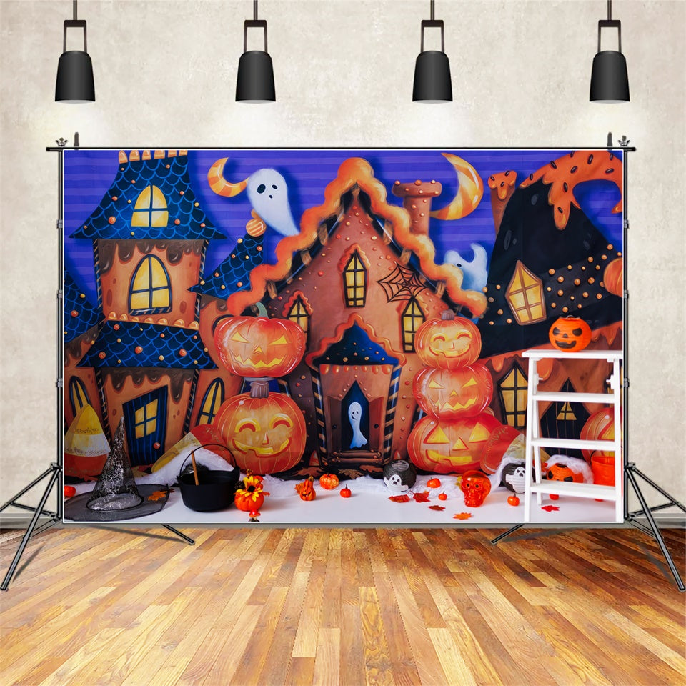 Cartoon Spooky Town und Geisterfreunde Hintergrund BRP8-360