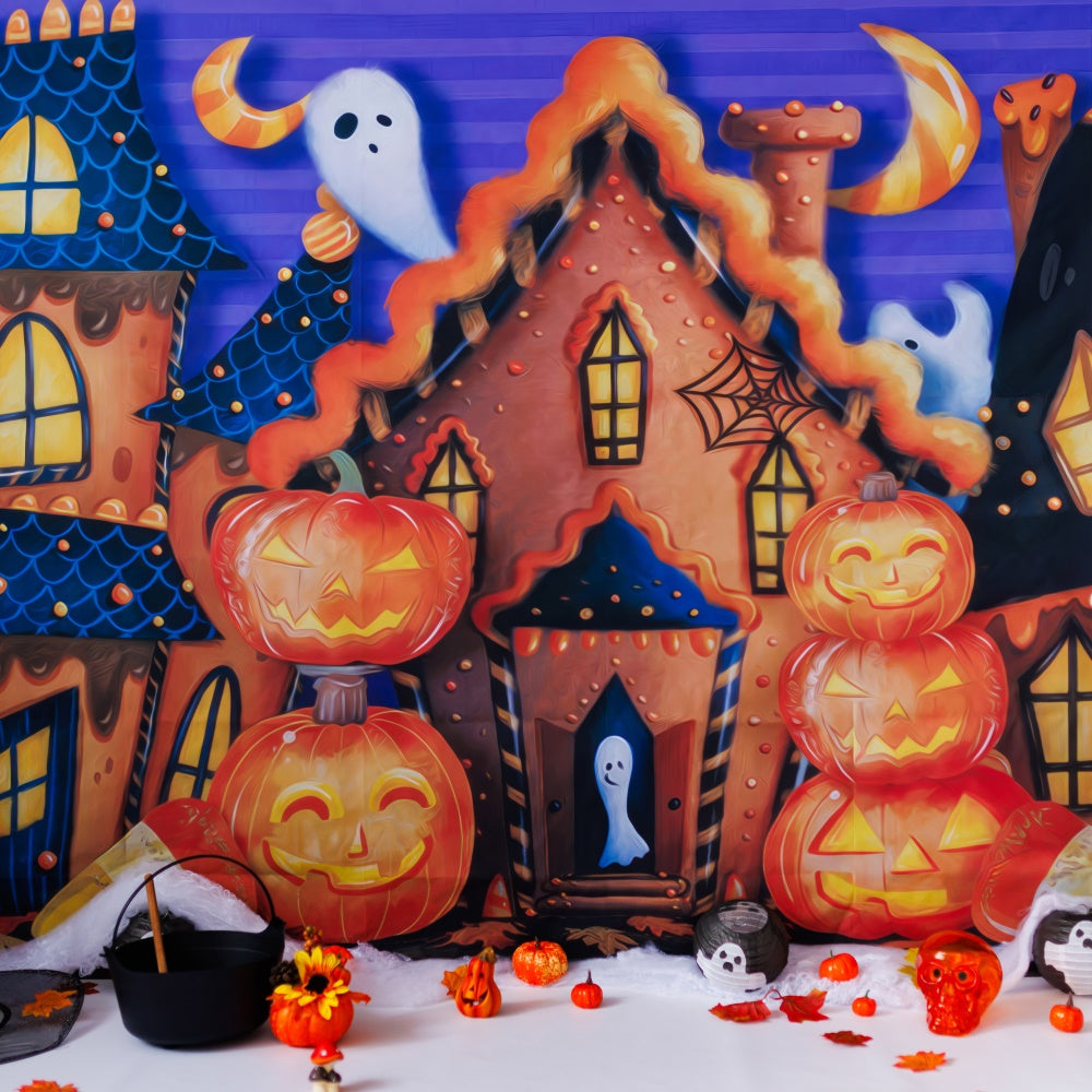 Cartoon Spooky Town und Geisterfreunde Hintergrund BRP8-360