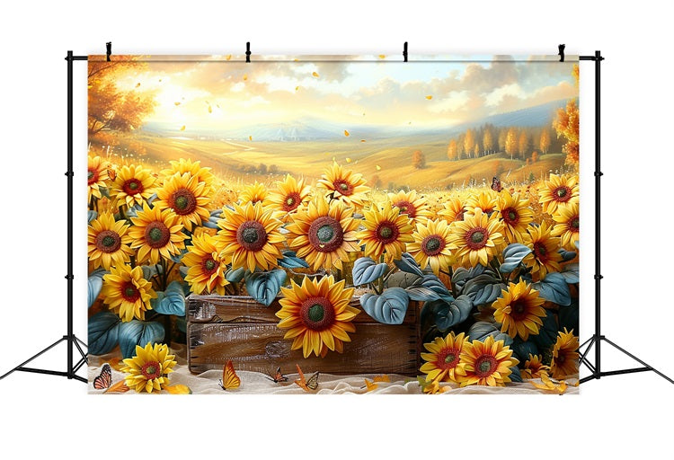 Sonnenblumen Herbst Falling Petals Light Backdrop BRP9-184
