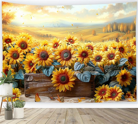 Sonnenblumen Herbst Falling Petals Light Backdrop BRP9-184