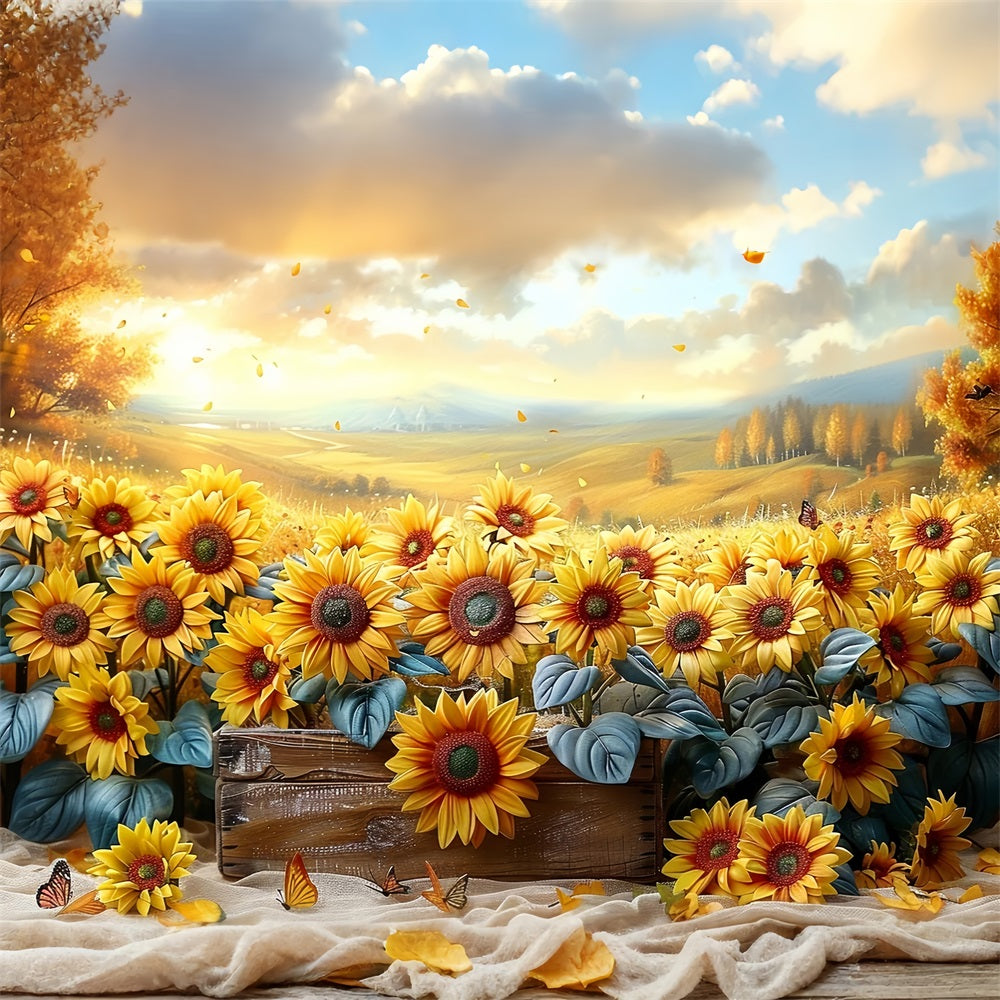 Sonnenblumen Herbst Falling Petals Light Backdrop BRP9-184