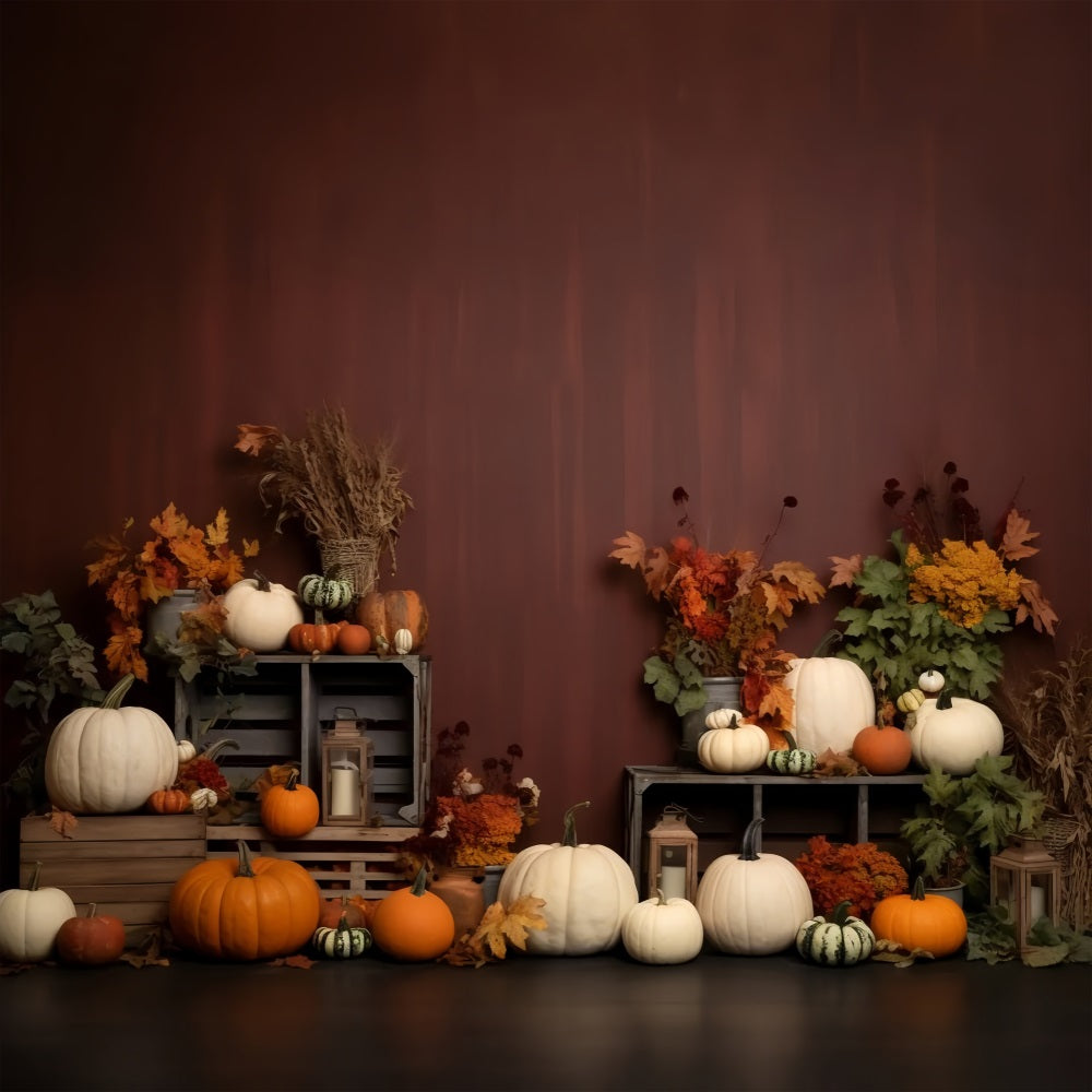 Herbst Ernte Display Kürbisse Laternen Backdrop BRP9-203