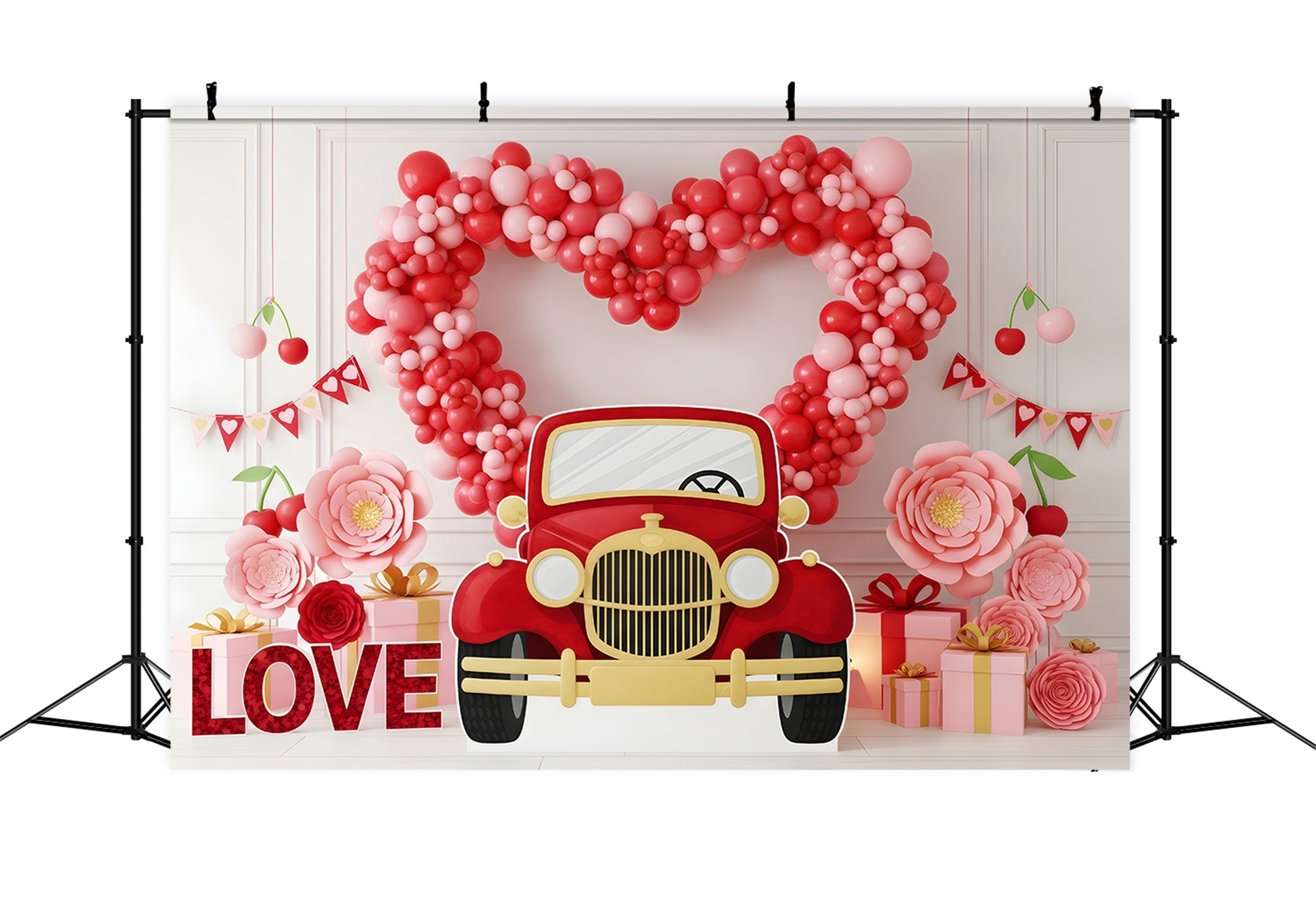 Valentinstag-Fotokulisse Vintage-Auto-Liebesdisplay Valentinstag-Kulissen von Magali