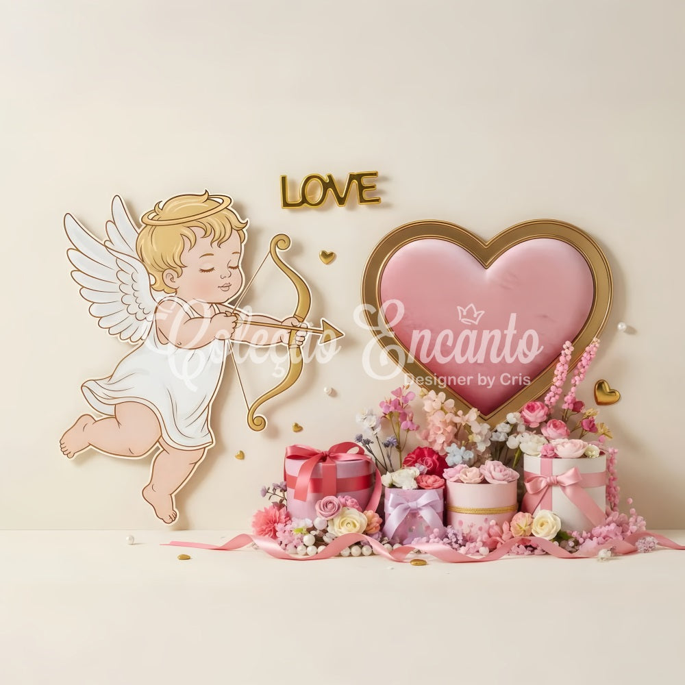 Valentinstag-Hintergrund Cupid Herz Geschenk Garten Valentinstag Herzen Hintergrund Von Magali