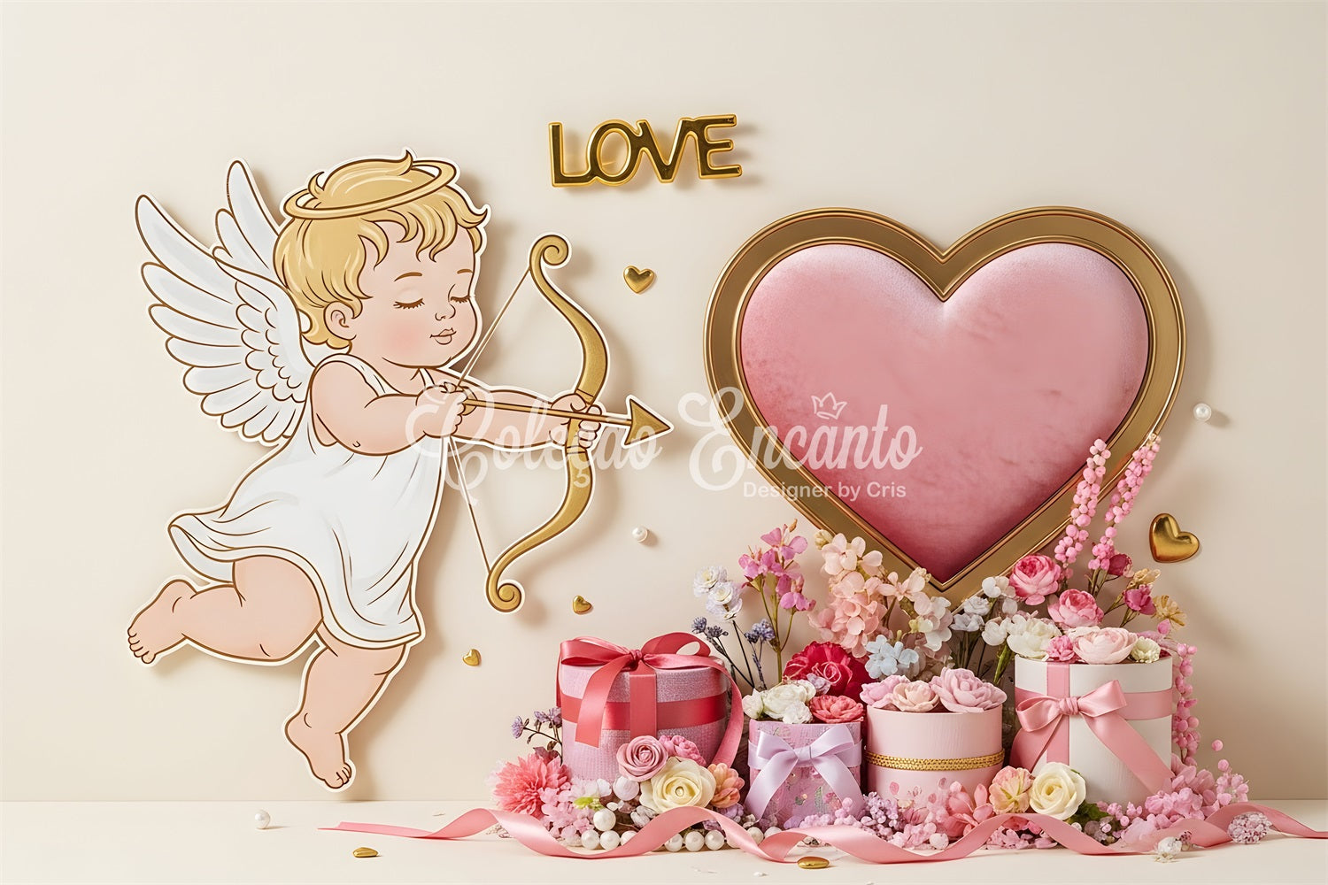 Valentinstag-Hintergrund Cupid Herz Geschenk Garten Valentinstag Herzen Hintergrund Von Magali