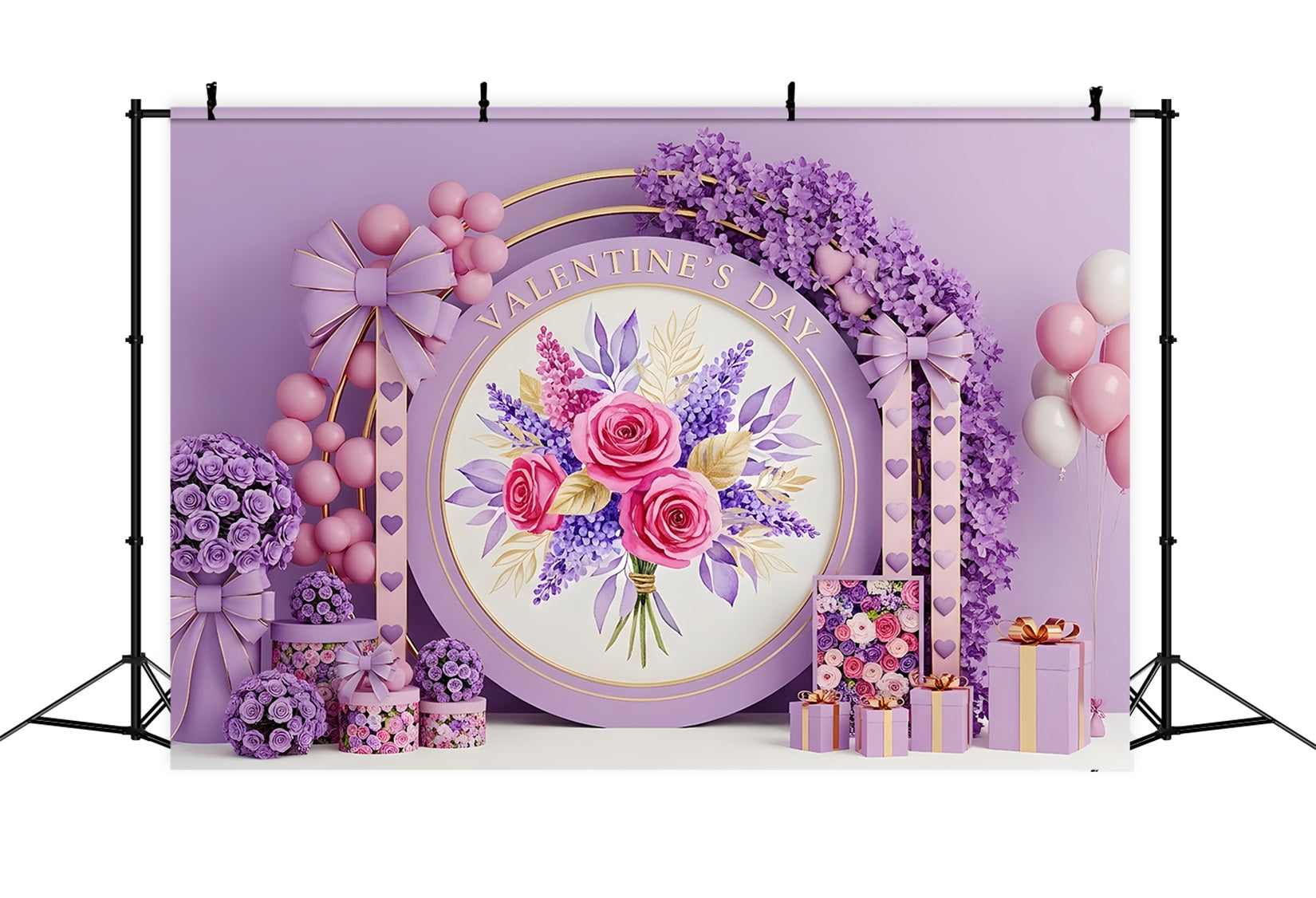 Valentinstag-Hintergründe Lavendel Rosenstrauß Eleganz Hintergrund zum Valentinstag von Magali