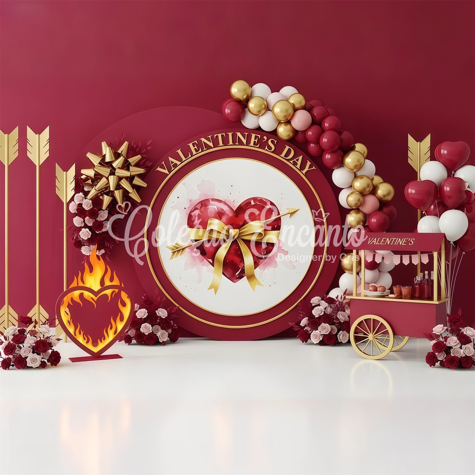 Valentinstag-Hintergründe Herzgeschenk Schleife Eleganz Roter Valentinstag-Hintergrund Von Magali