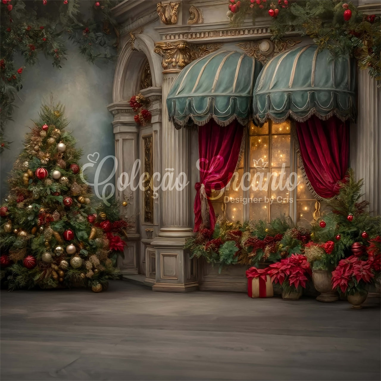 Xmas Backdrop Klassischer Palast Eingangs-Hintergrund CEM5-104