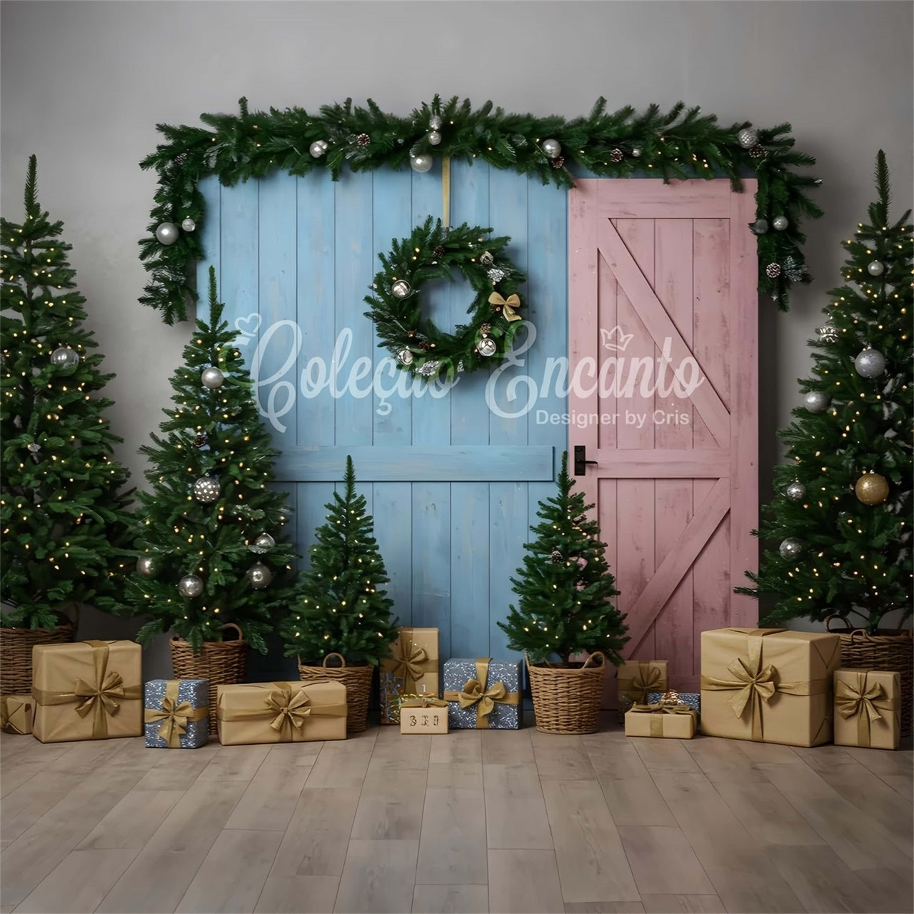 Weihnachten Fotokulissen Landhausstil Geschenk Dekor Hintergrund CEM5-11