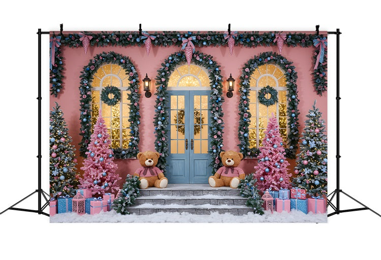 Weihnachten Fotokulissen Teddybär Weihnachtsbaum Kulisse CEM5-15