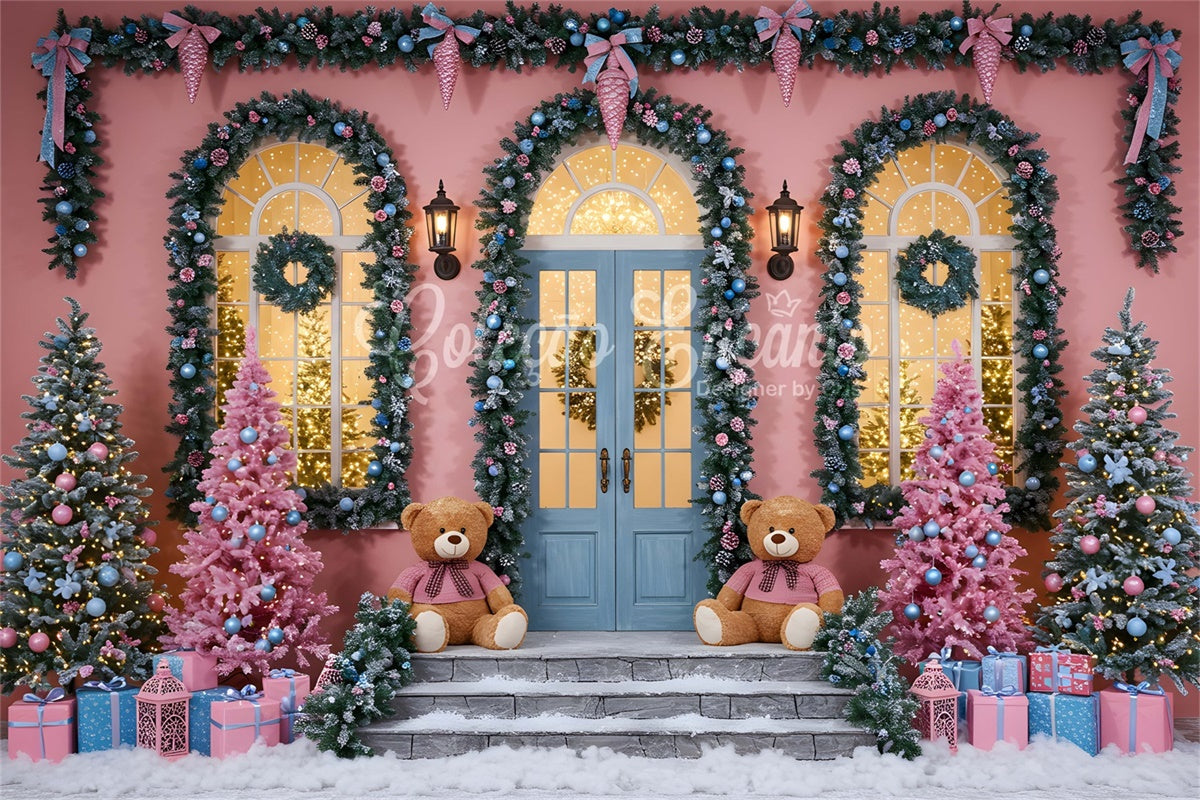 Weihnachten Fotokulissen Teddybär Weihnachtsbaum Kulisse CEM5-15