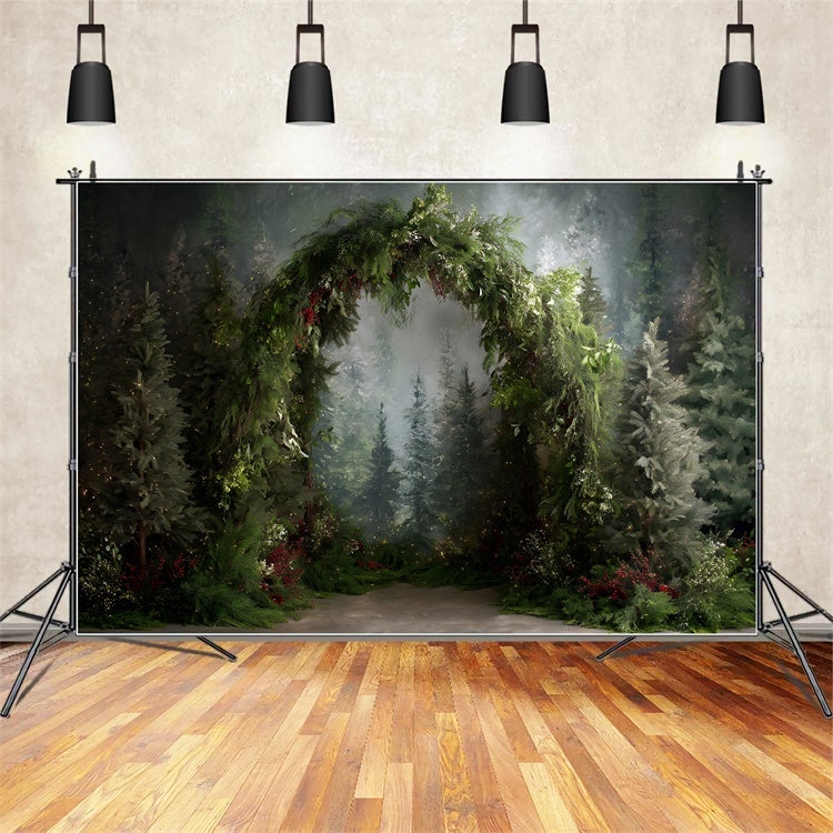 Weihnachten Hintergrund für Fotos Enchanted Forest Arch Backdrop CEM5-19