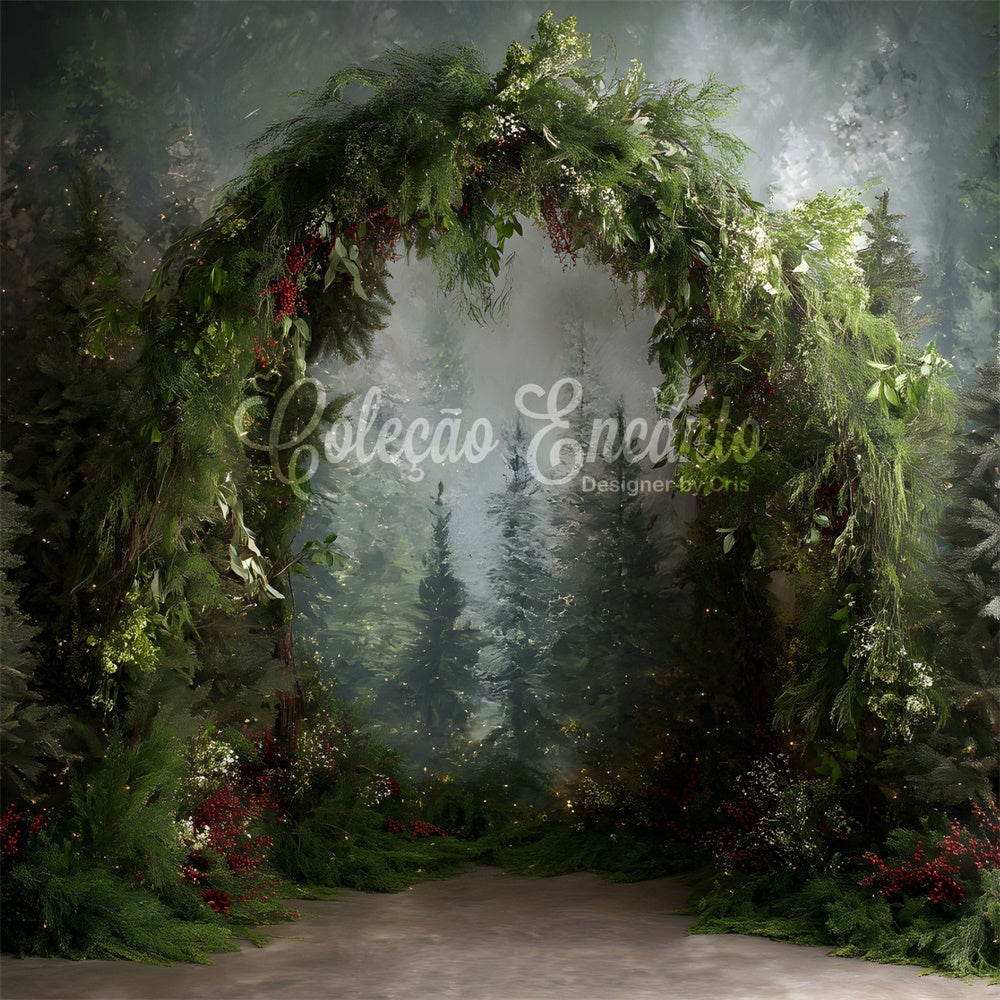Weihnachten Hintergrund für Fotos Enchanted Forest Arch Backdrop CEM5-19