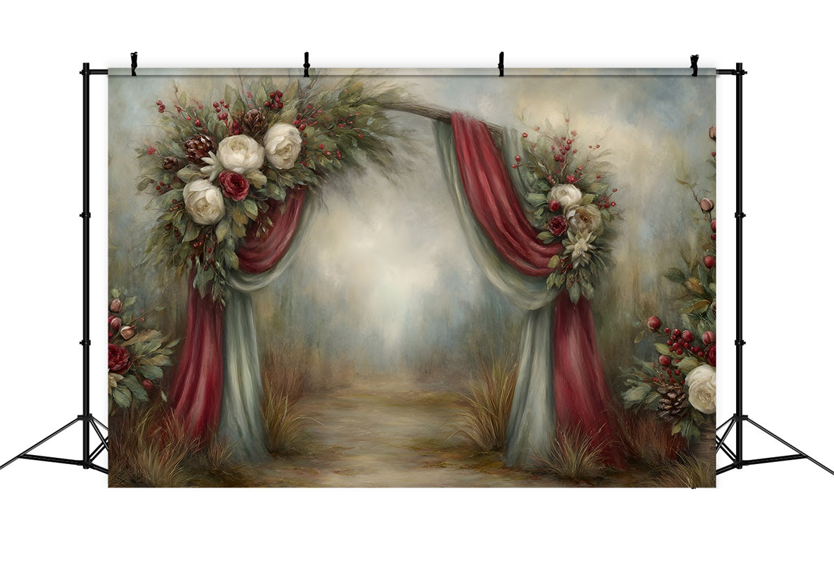 Weihnachten Backdrop Rustic Holiday Floral Archway Backdrop CEM5-24
