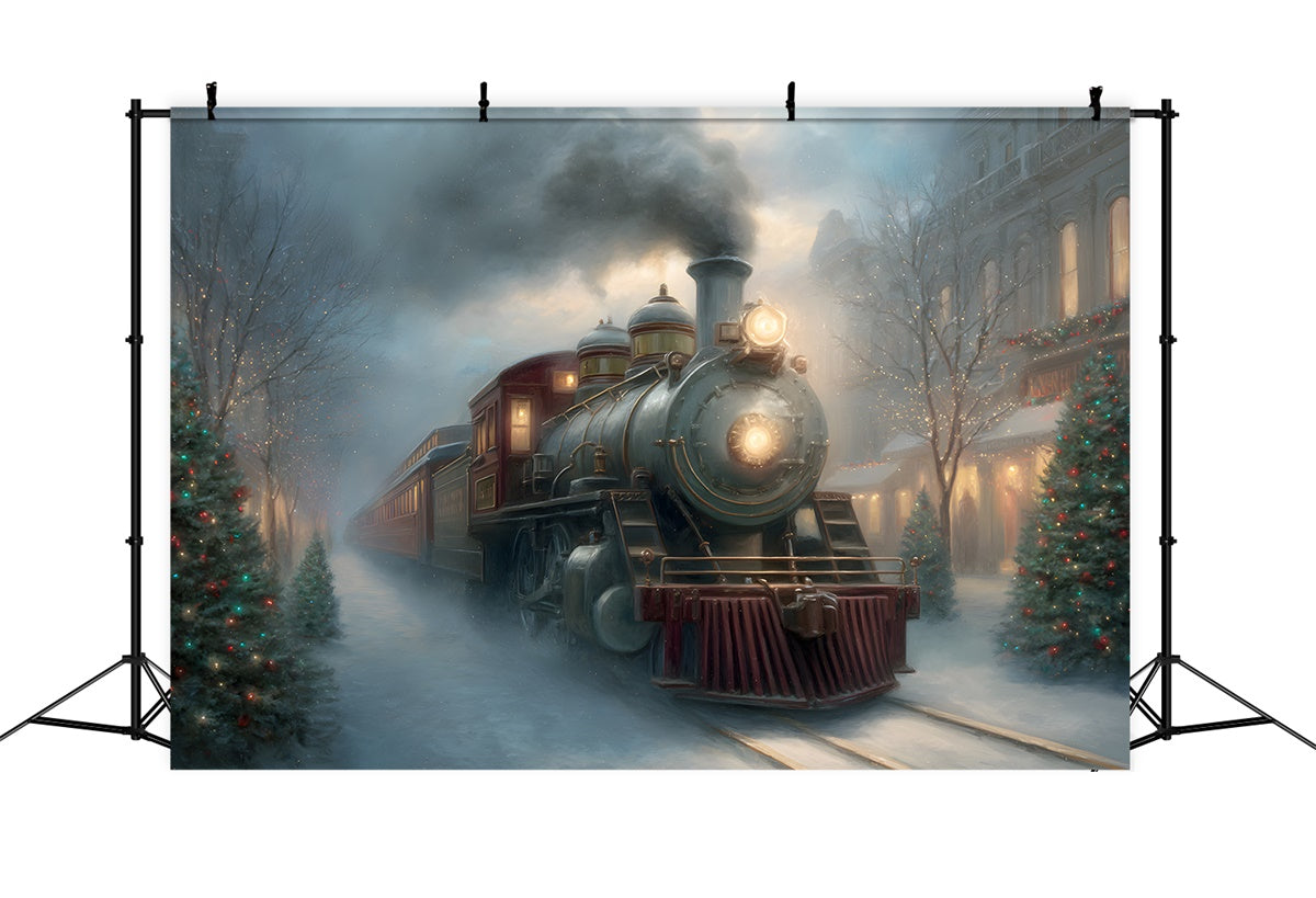 Weihnachten Backdrops Weihnachten Straße Dampfzug Backdrop CEM5-29