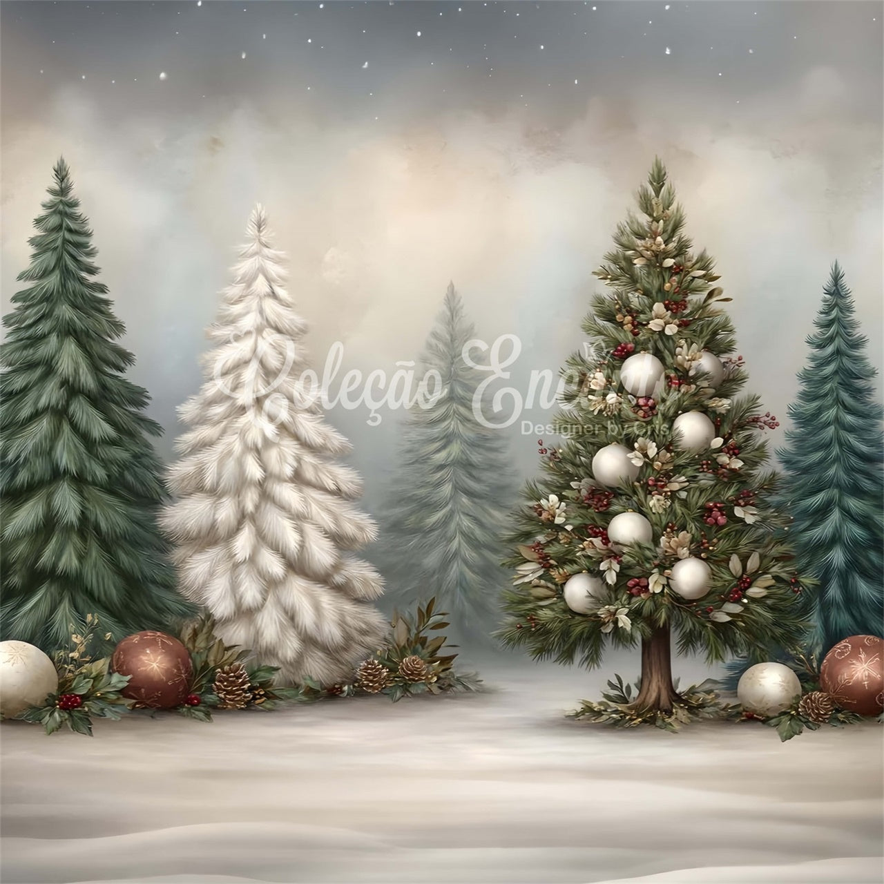 Weihnachtsbaum Backdrop Weihnachten Tannenbaum Ornament Backdrop CEM5-31