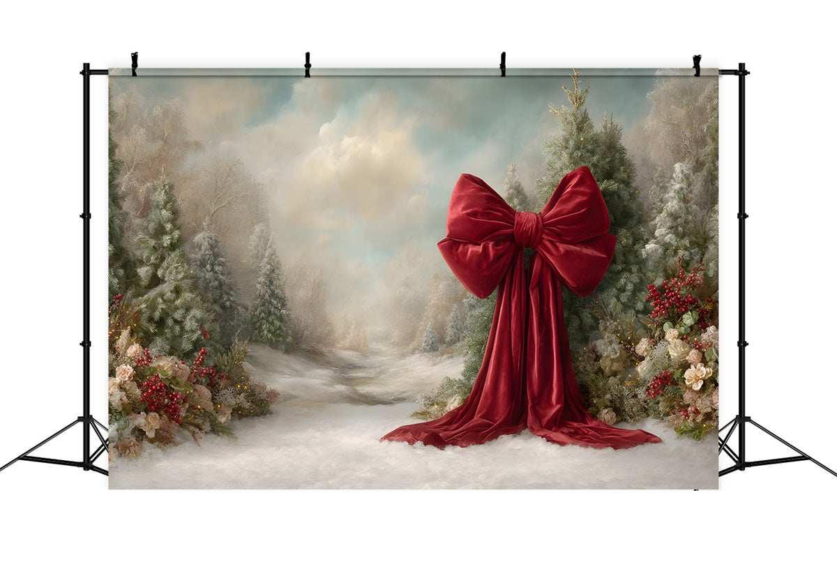 Weihnachten Fotografie Backdrops Winter Kiefern Schnee Pfad Backdrop CEM5-34