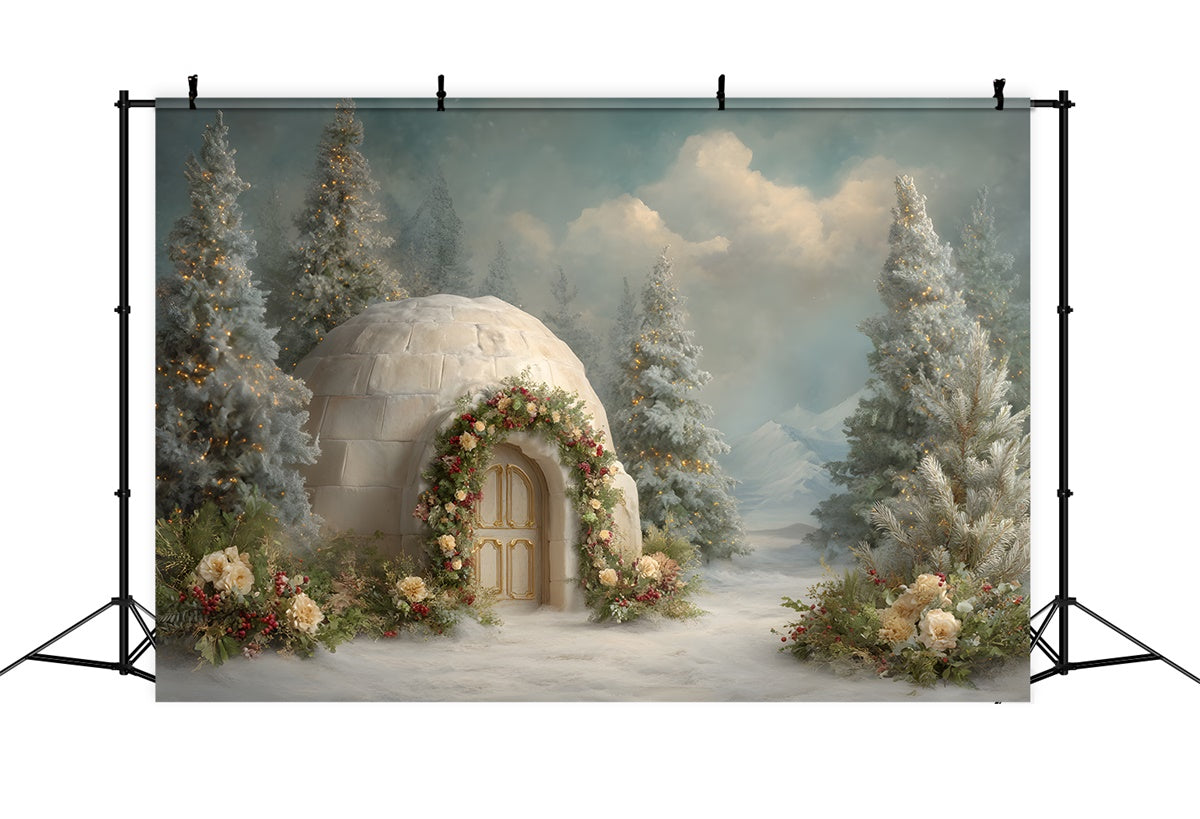 Weihnachten Backdrops Verkauf Schnee Haus Urlaub Girlande Backdrop CEM5-35