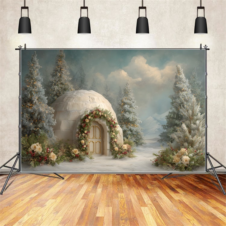 Weihnachten Backdrops Verkauf Schnee Haus Urlaub Girlande Backdrop CEM5-35