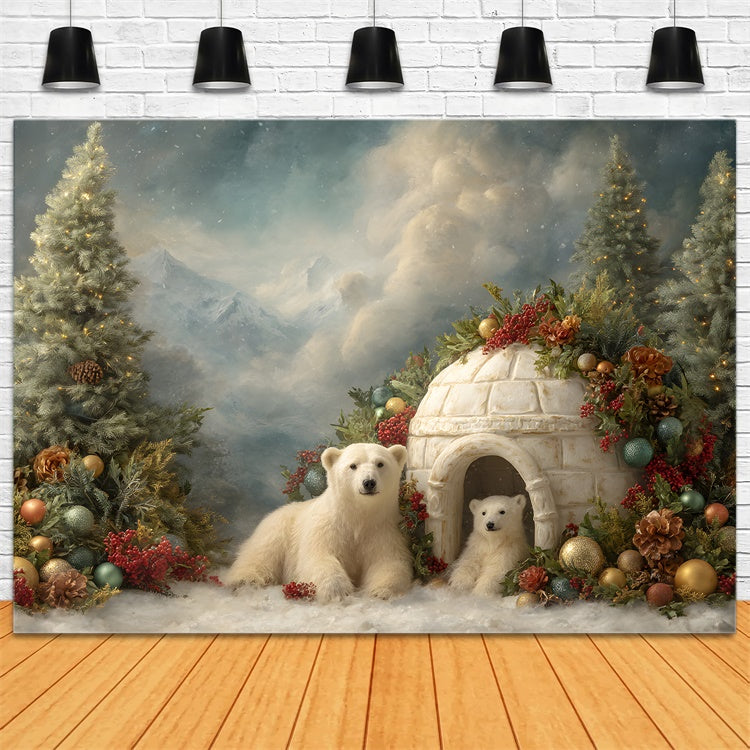 Weihnachten Fotokulisse Eisbär Weihnachten Iglu Kulisse CEM5-37