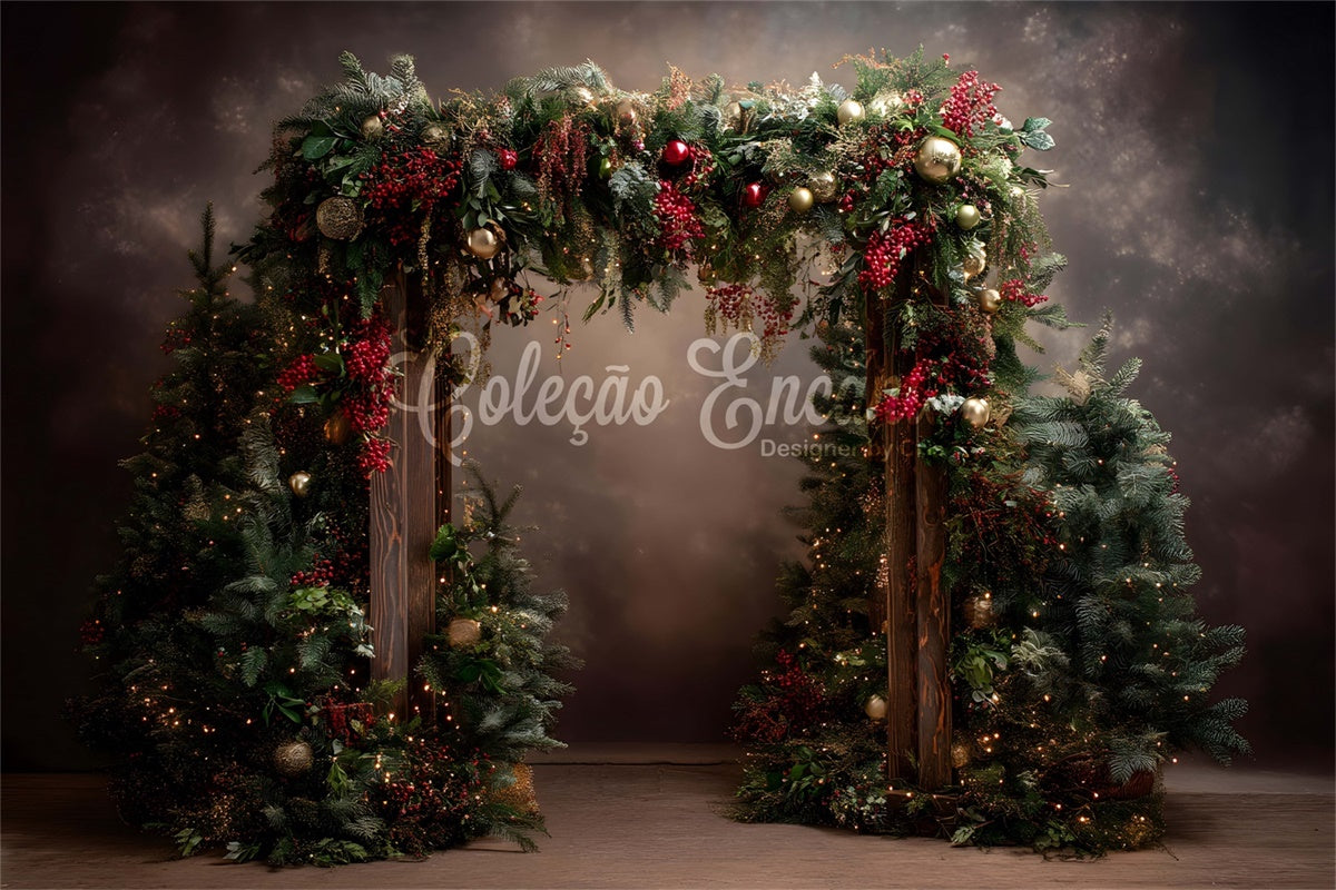 Weihnachten Fotokulissen Elegantes Weihnachten Bogen Hintergrund CEM5-44
