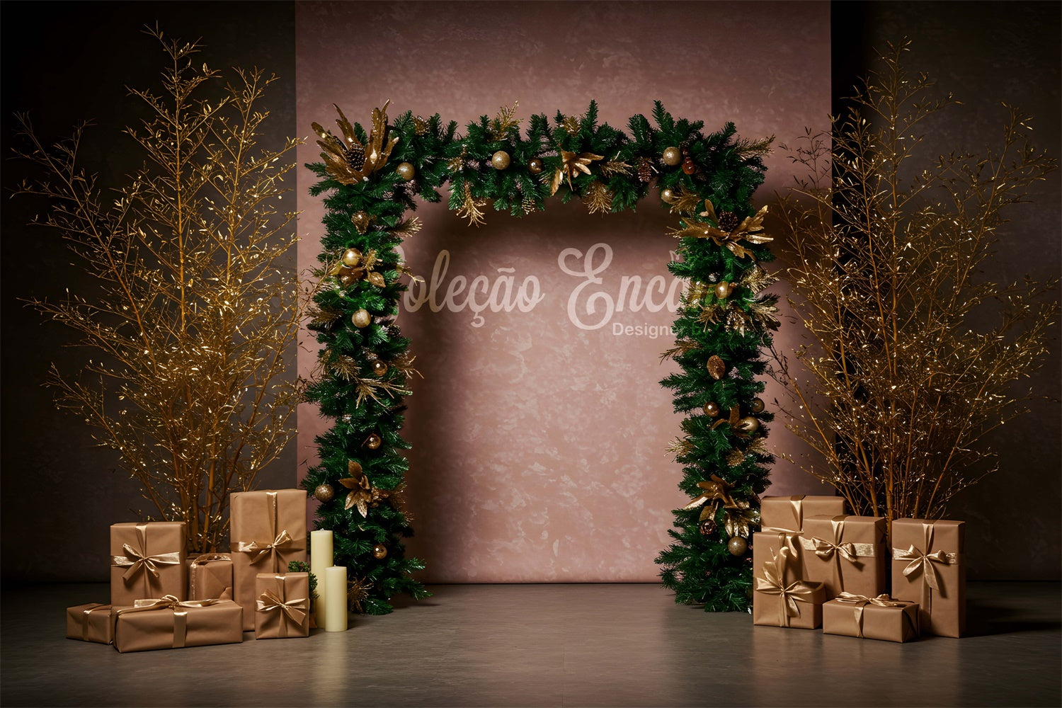 Weihnachten Backdrops Verkauf Minimal Festlicher Bogen Geschenk Backdrop CEM5-6