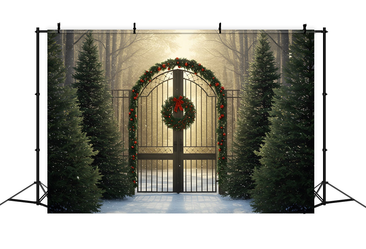 Weihnachten Backdrop Goldenes Licht Waldtor Backdrop CEM5-61