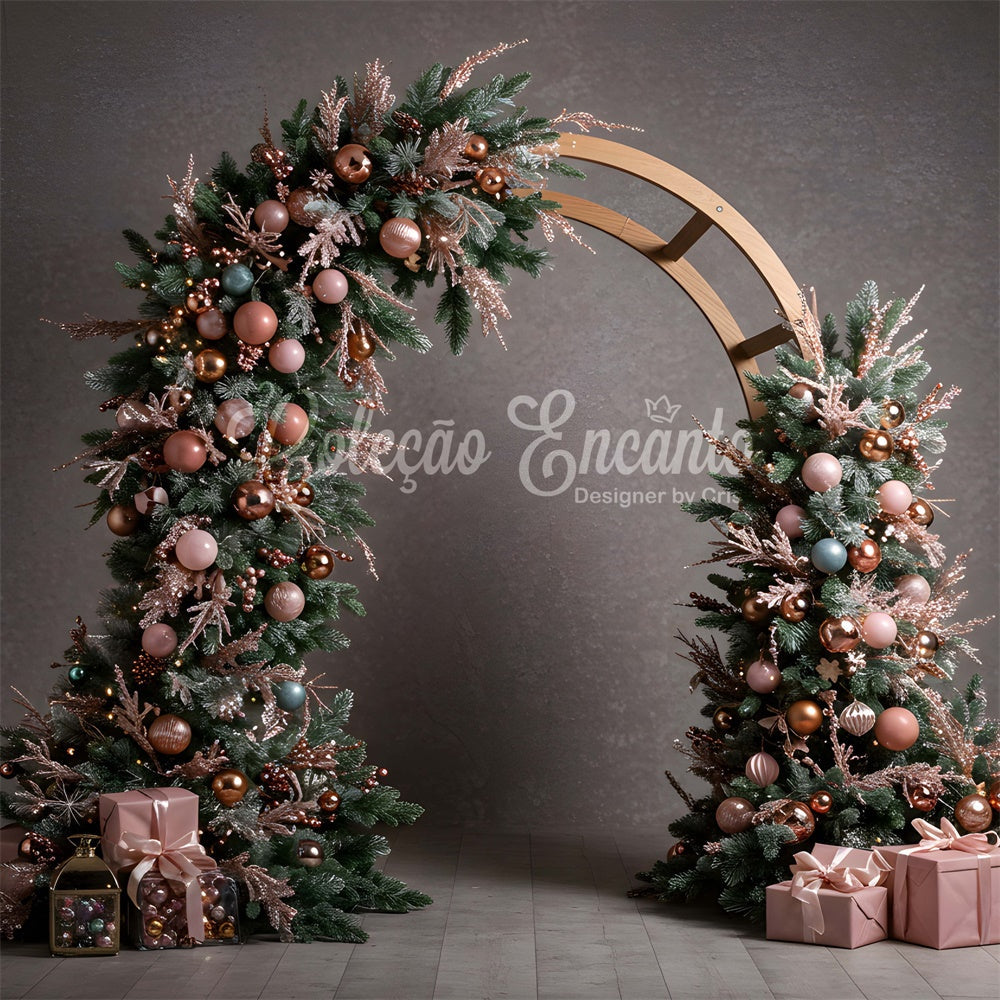 Weihnachten Backdrop Vintage Weihnachten Bogen Geschenk Backdrop CEM5-7
