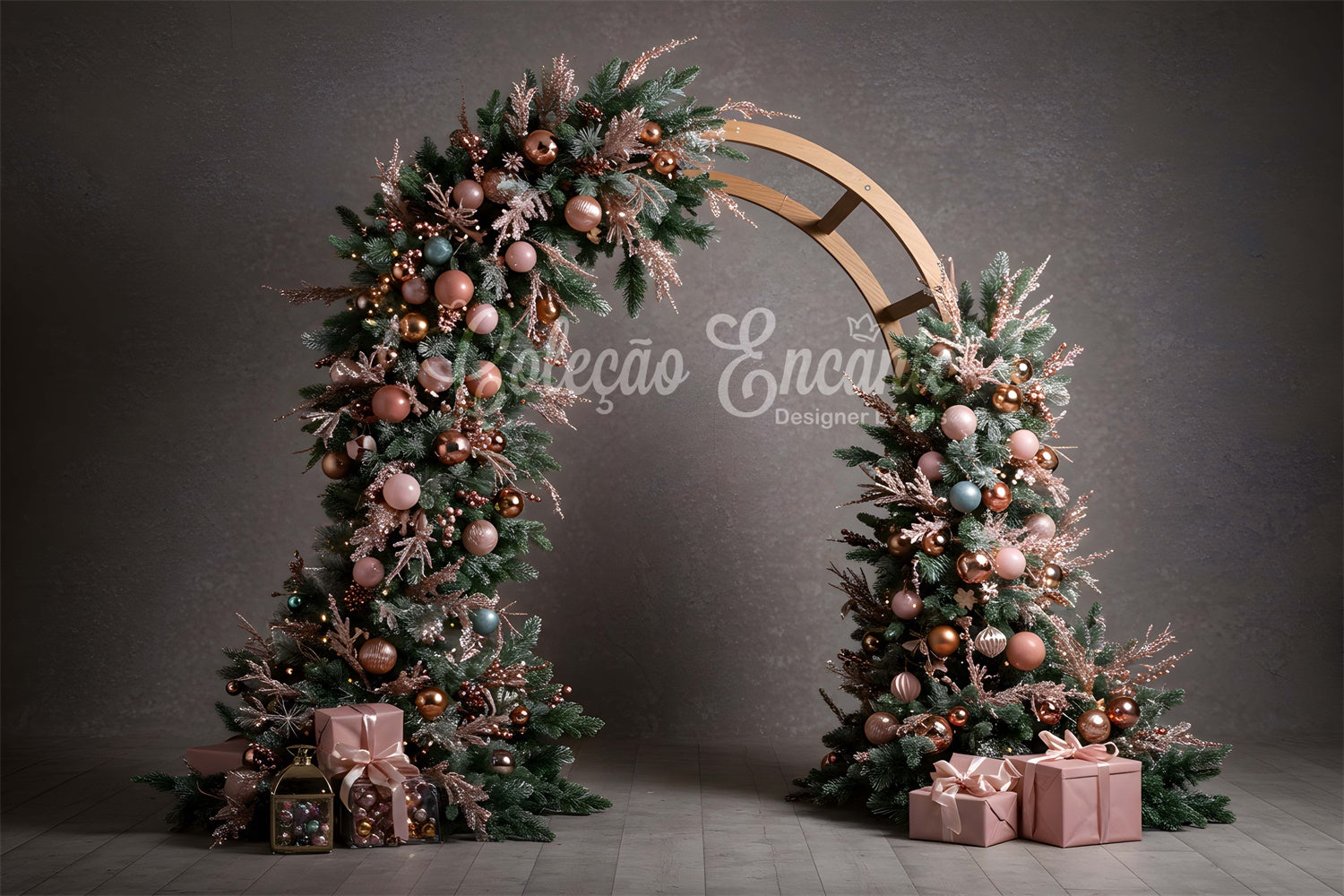 Weihnachten Backdrop Vintage Weihnachten Bogen Geschenk Backdrop CEM5-7