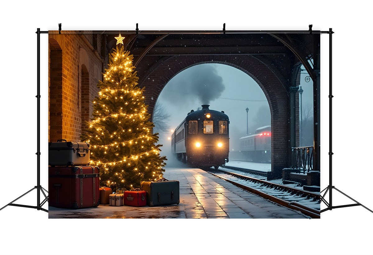 Weihnachten Backdrops Verkauf Schnee Zugfahrt Backdrop CEM5-73
