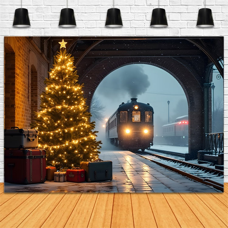 Weihnachten Backdrops Verkauf Schnee Zugfahrt Backdrop CEM5-73
